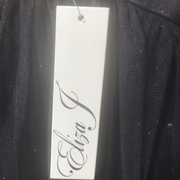 Eliza J black long skirt size 10, glittery tulle fabric and silk. - Picture 5 of 10